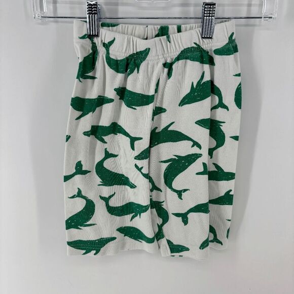 Mini Boden Kid's White Green Elastic Waist Sea Pine Shark Print Shorts Size 5-6y - Picture 5 of 5